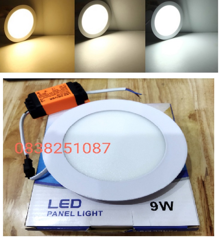 Bộ 10 đèn led âm trần 9w 3 màu 3 chế độ - phi 130mm