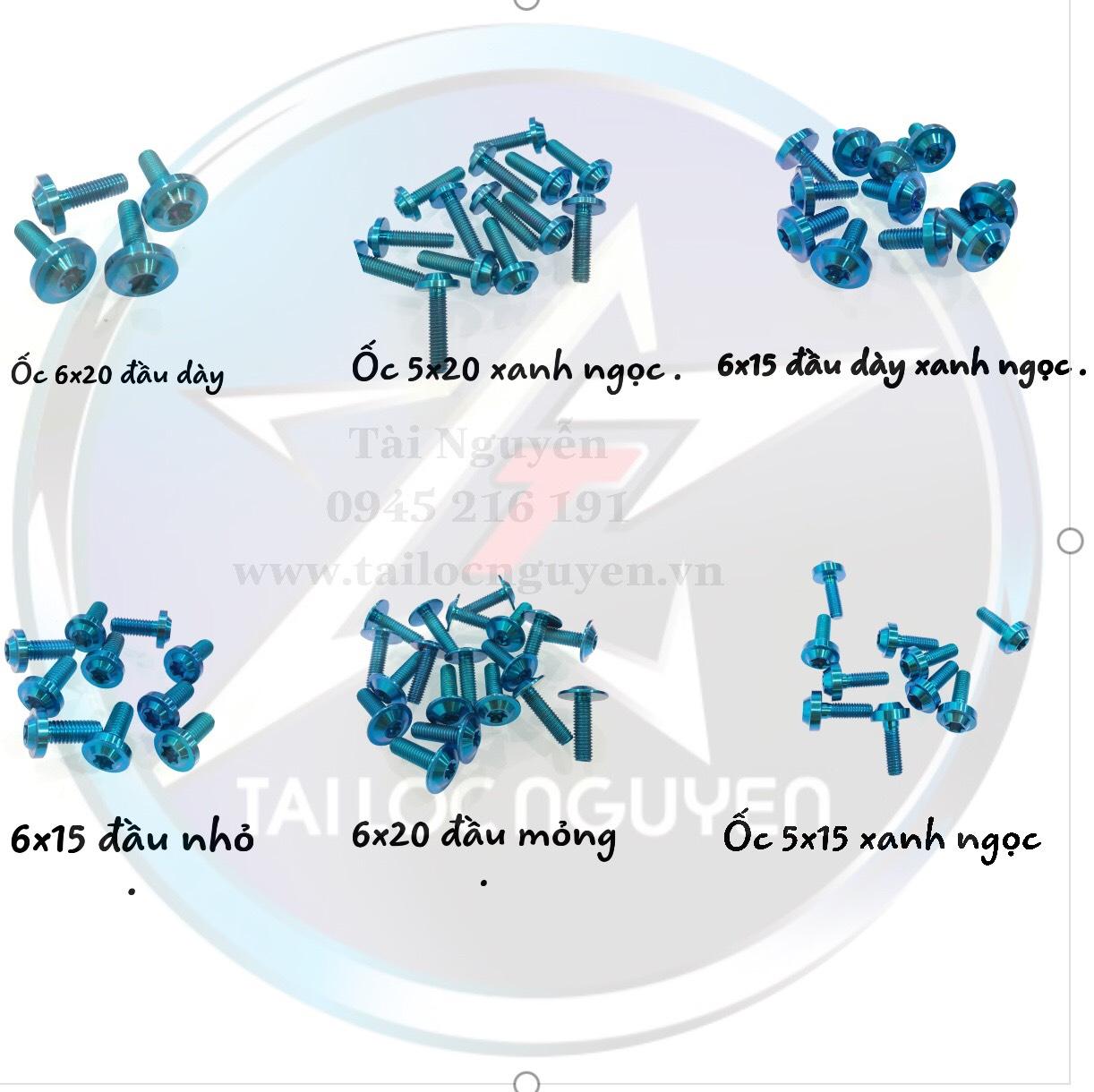 [HCM]ỐC GR5 TITANIUM XANH NGỌC SIZE 5LI VÀ 6LI