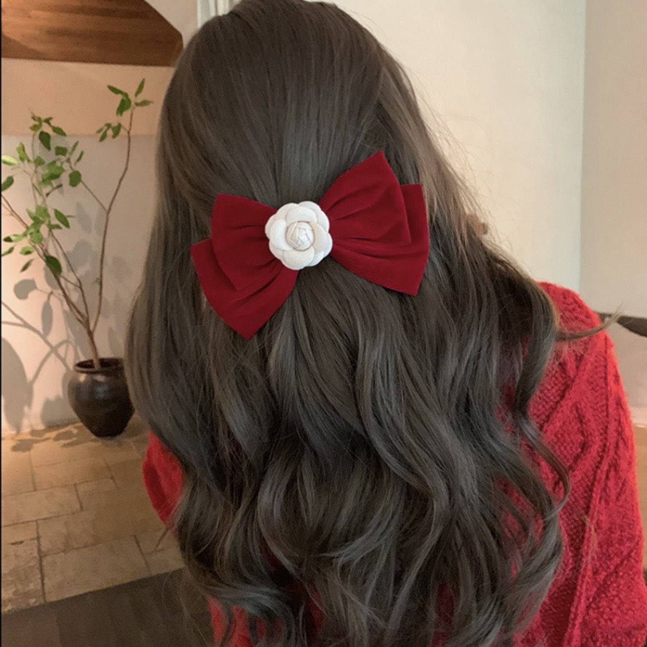 🎀 𝑭𝑹𝑬𝑬𝑺𝑯𝑰𝑷 🎀 Kẹp Tóc Nơ Vải Nhung Phong Cách Hàn Quốc