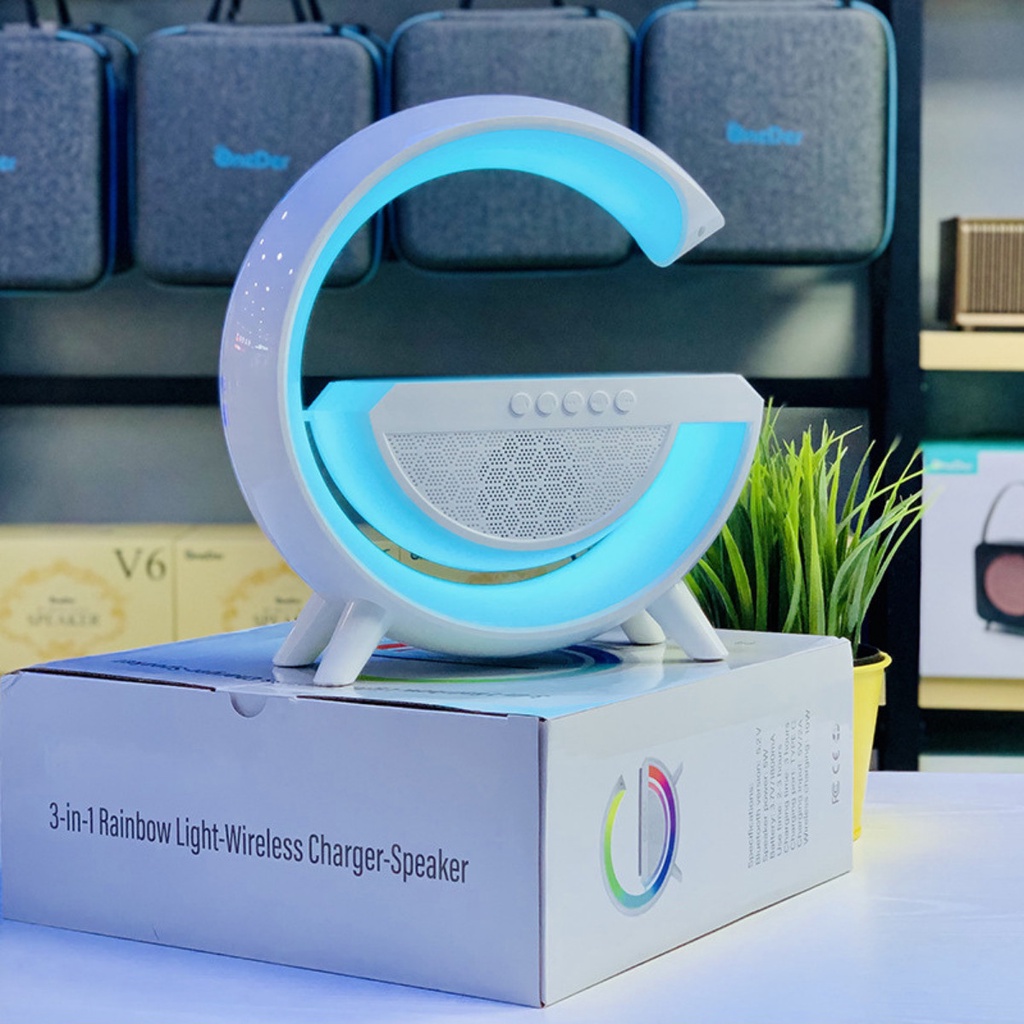 Loa bluetooth chữ g 3 chức năng kèm sạc không dây kèm đèn ngủ decor xịn xò mới nhất 2023, loa bluetooth , sac khong day, den ngu decor