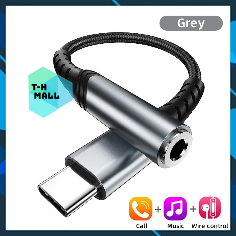 Đầu chuyển Type C USB C sang cổng âm thanh Audio AUX 3.5mm (Type-C Male to 3.5mm Female Adapter, built-in DAC)