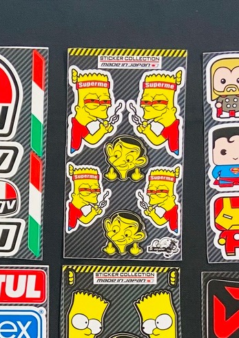 [SIMPSON TINH NGHỊCH] Trọn bộ 06 tem carbon cắt laze mẫu HOẠT HÌNH SIMPSON QUẬY PHÁ Dán trang trí xe máy, ốp lưng điện thoại, nón bảo hiểm..