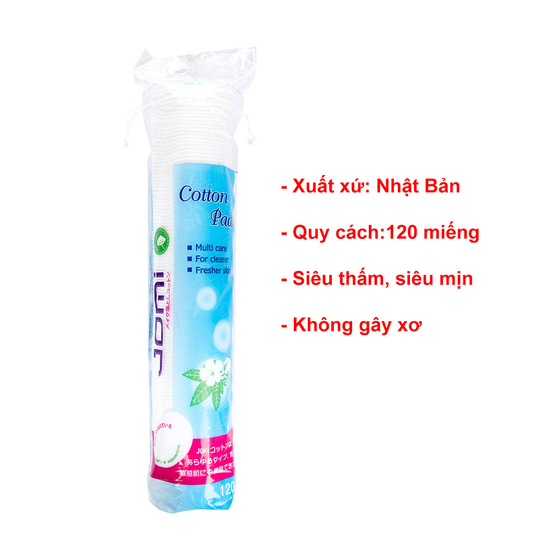 [HCM]Bông Tẩy Trang Jomi 120 Miếng Cotton Pads từ Nhật Bản