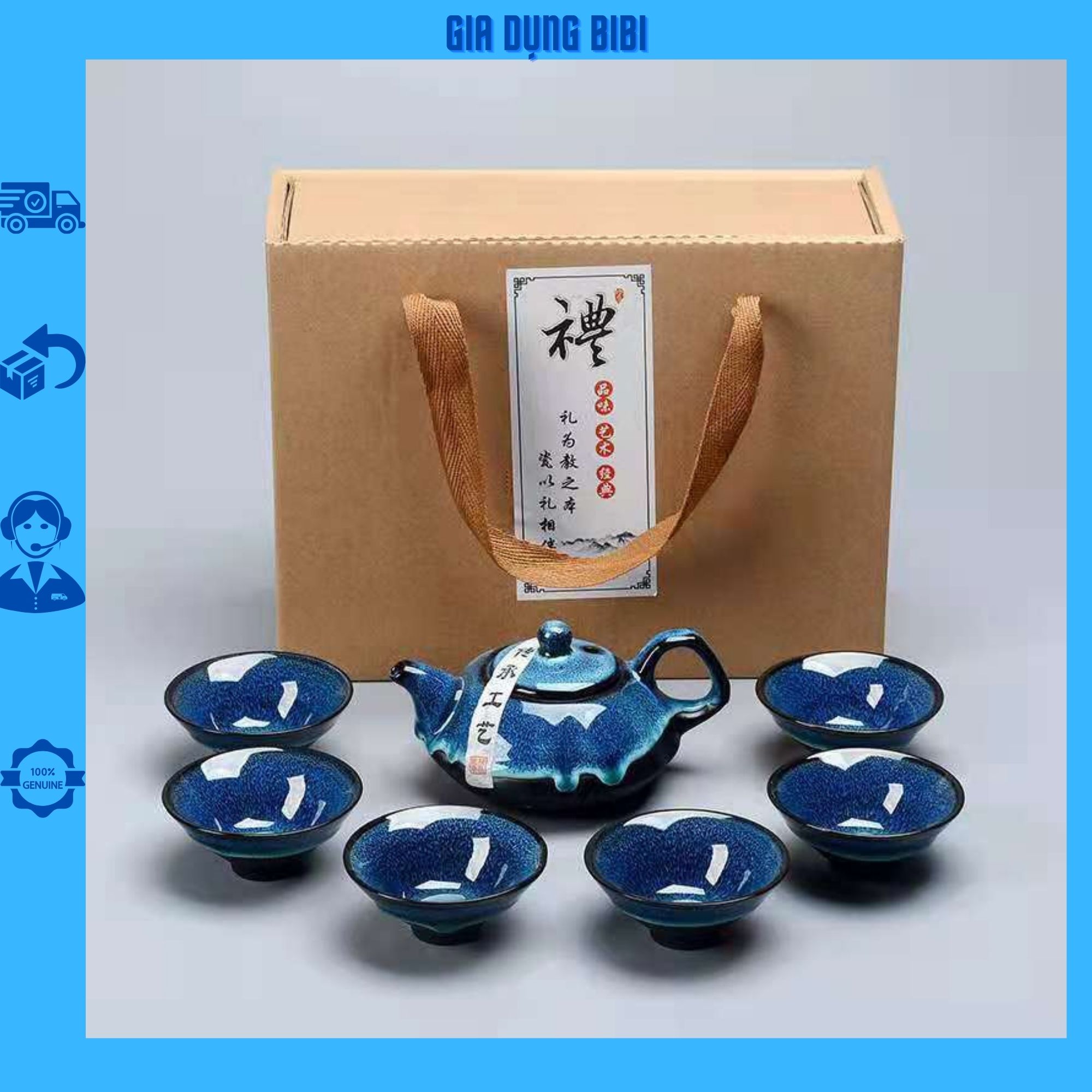 Bộ ấm trà Men Hoả Biến mẫu 4 chén,6 chén