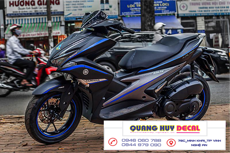 Tem trùm NVX đen chỉ xanh dương - Độ dán team trùm decal xe máy NVX đen chỉ xanh dương - Team trùm decal xe máy NVX rẻ đẹp và chất