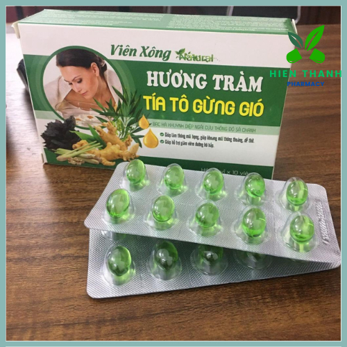 Viên xông Natural Hương tràm tía tô gừng gió