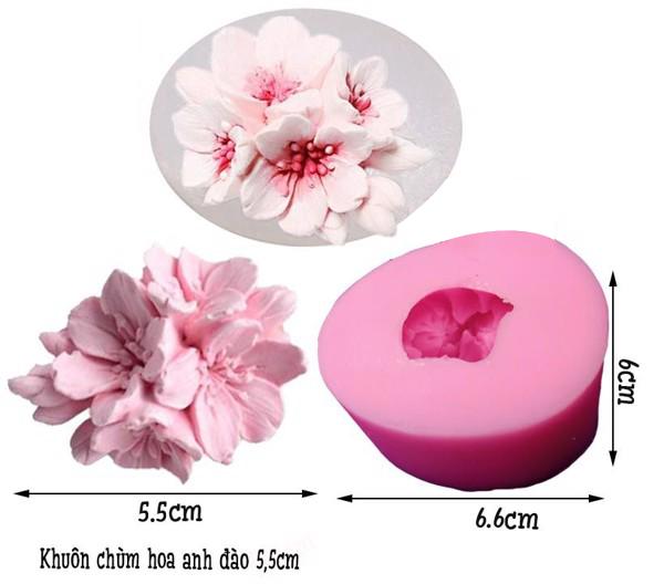 Khuôn silicon 4d chùm hoa anh đào