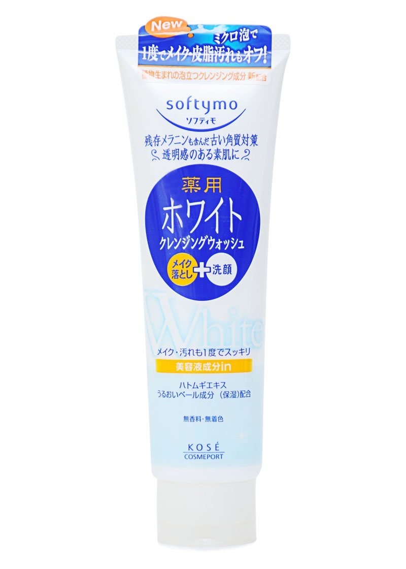 Sữa rửa mặt làm trắng da KOSE Softymo White 190g- Nhật Bản
