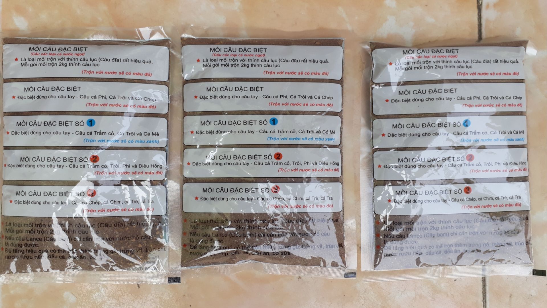 Mồi Quyền Dâu Số 3(gồm 3 gói) Mồi Câu Cá Chép đặc biệt