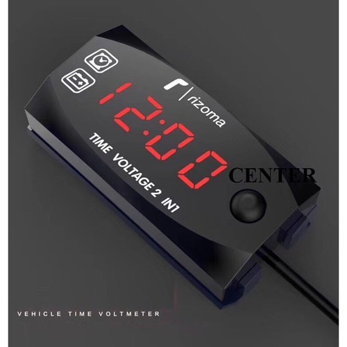 [ SIÊU ƯU ĐÃI ]Đồng Hồ Đo Vol Ắc Quy Và Time 3 IN 1-Chất liệu: vỏ nhựa cao cấp sáng bóng, mặt đèn led, đế cài bằng nhựa siêu bền - Nguồn: bình 12 -24V- Chống nước chuẩn IP68 đi mưa rửa xe thoải mái.