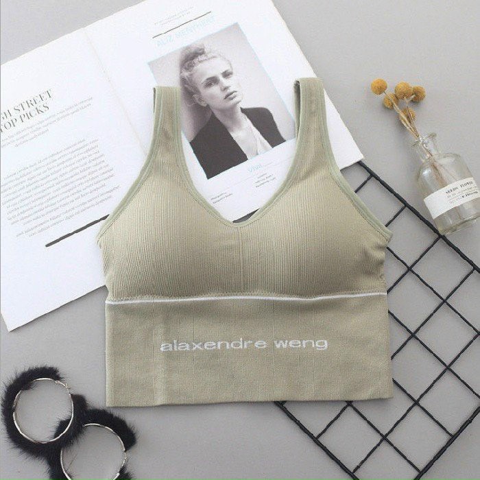 Áo Bra Thể Thao Ba Lỗ Thêu Chữ Đủ Màu Áo Croptop Tập Gym Yoga Hở Lưng Thoáng Khí - OB038