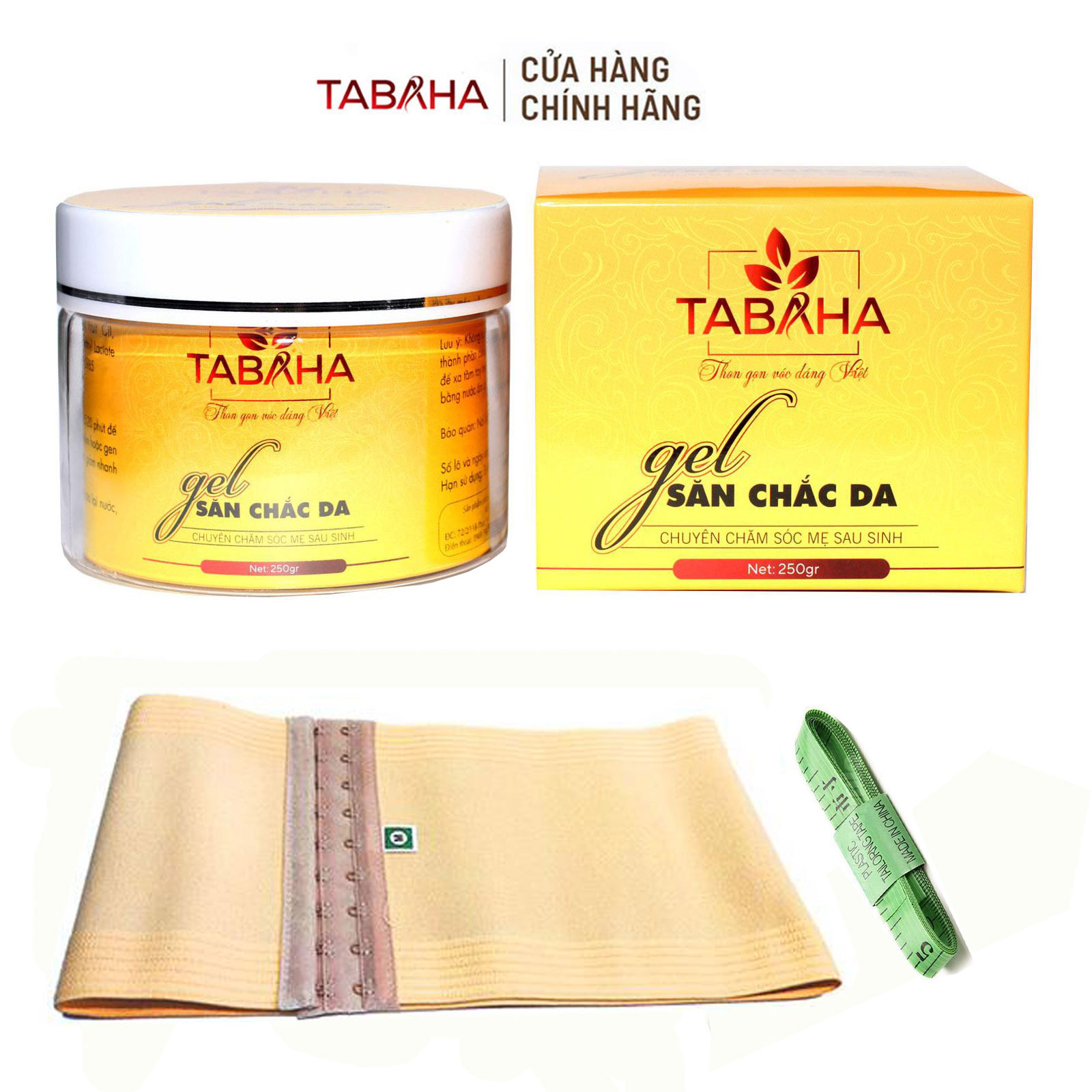 Gel tan mỡ săn chắc da đẹp dáng Tabaha 250g Tặng Nịt Bụng và Thước Dây