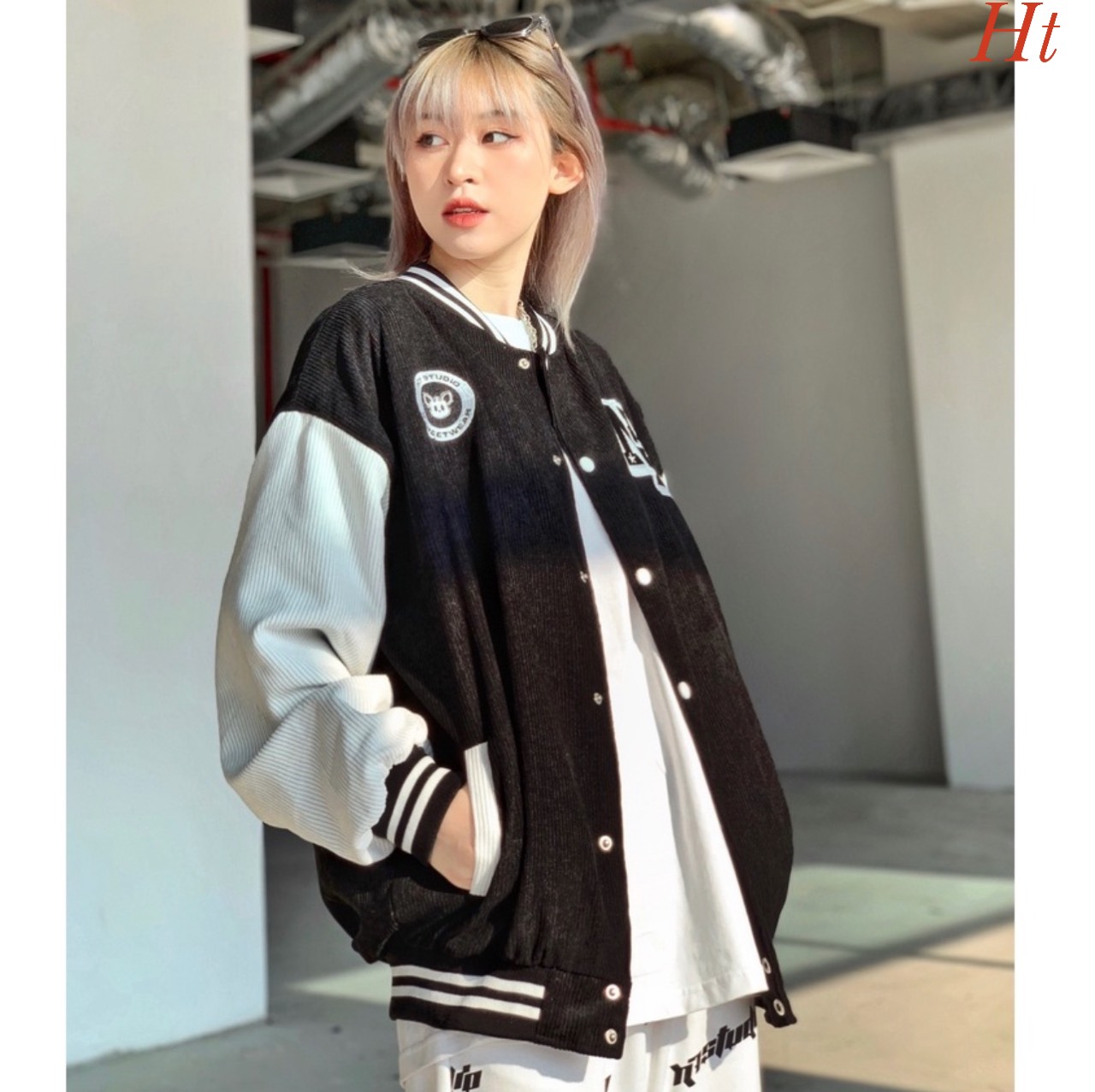 Áo Khoác Bomber Phối tay N7 bomber bóng chày basic nam nữ form rộng