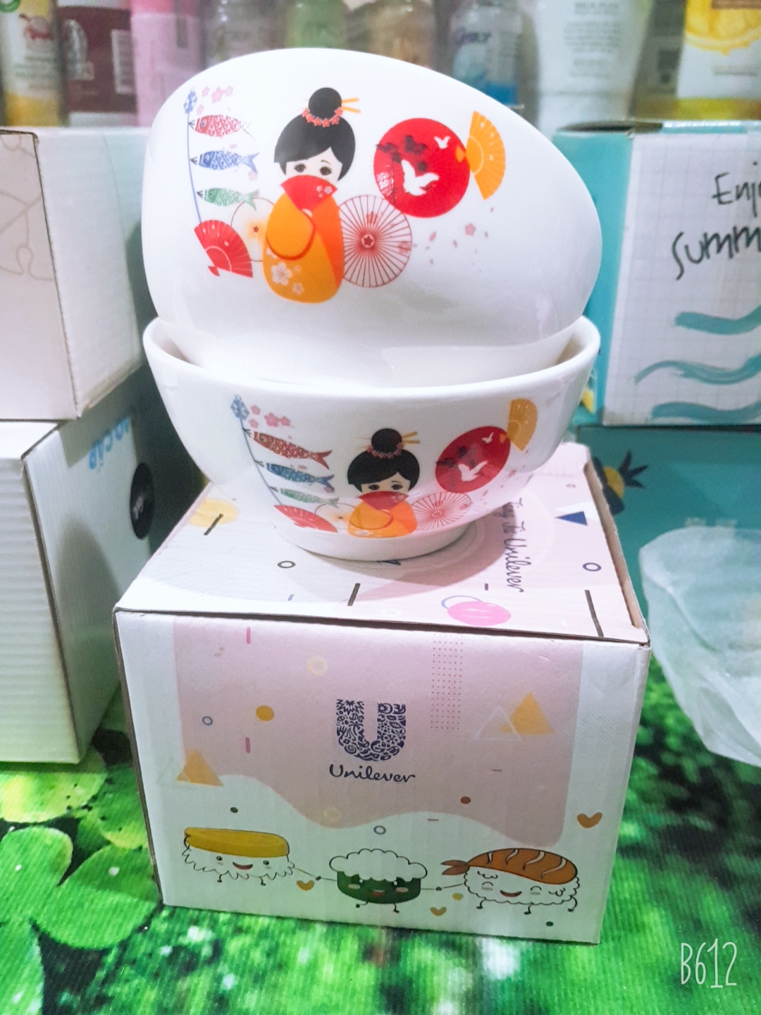 Combo 10 chén sứ dễ thương - Quà tặng từ Unilever