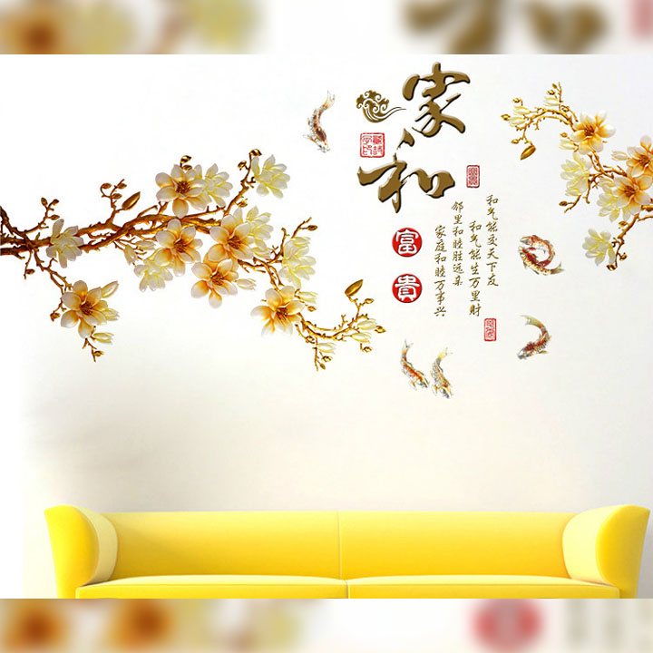 Decal LUVINA trang trí tết- mai vàng