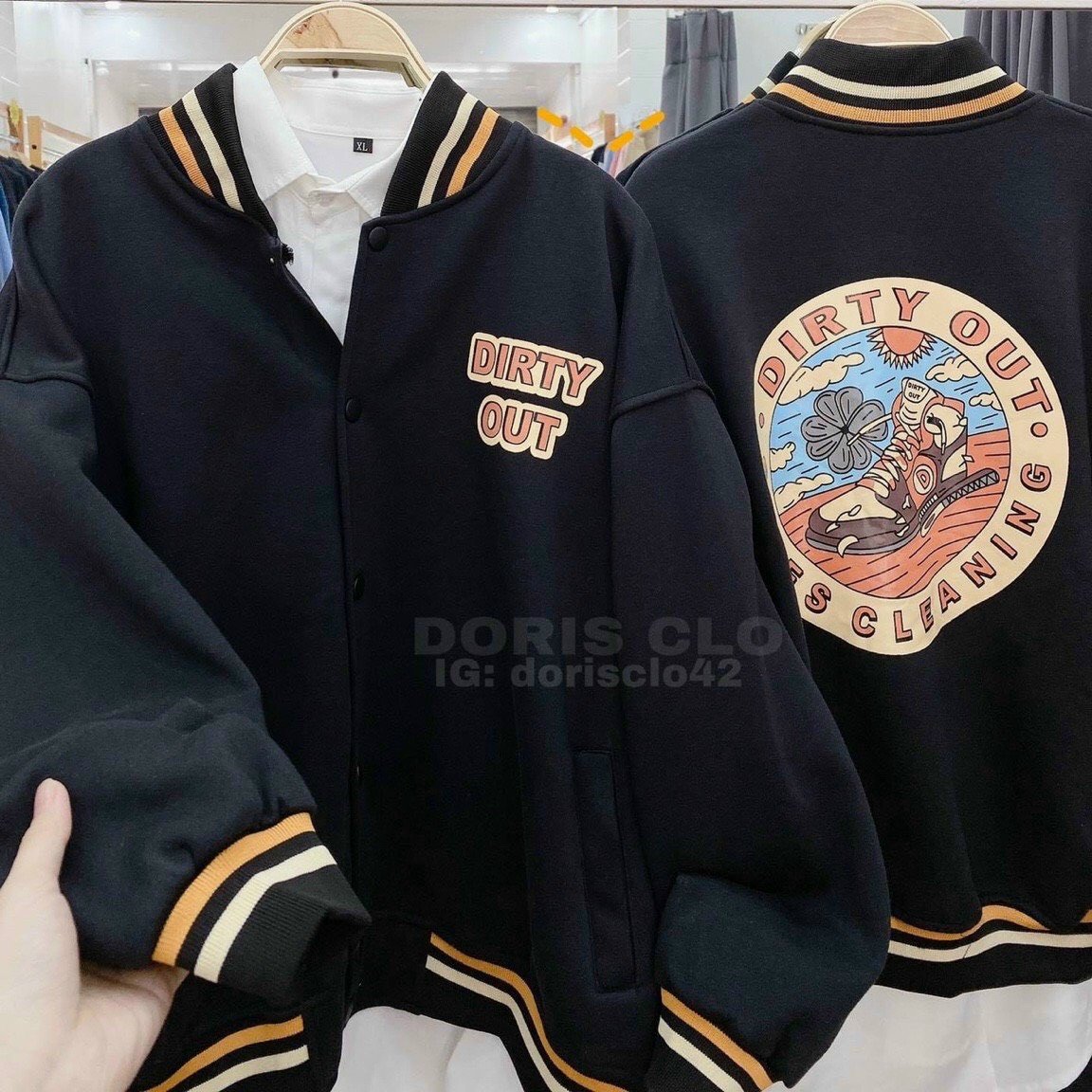 Áo khoác bomber nam nữ, áo in chiếc giày hoạ tiết, mẫu mới cực kì dễ thương hot trend