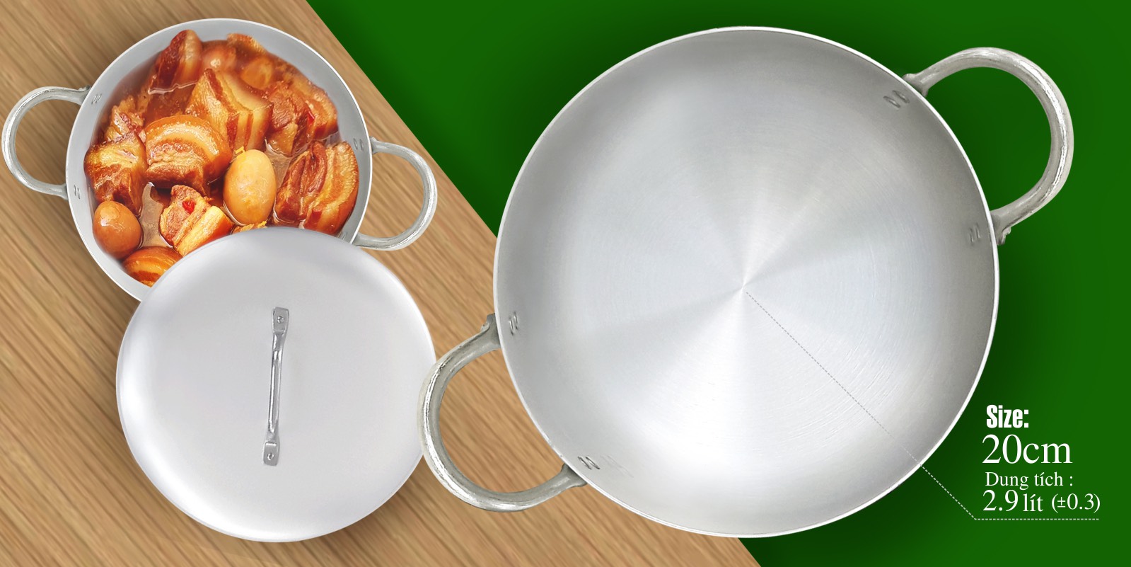 Chảo bầu xi kim hằng ( 22cm; 26cm;30cm;34cm;36cm; 38cm; 40cm; 44cm; 46cm; 50cm)
