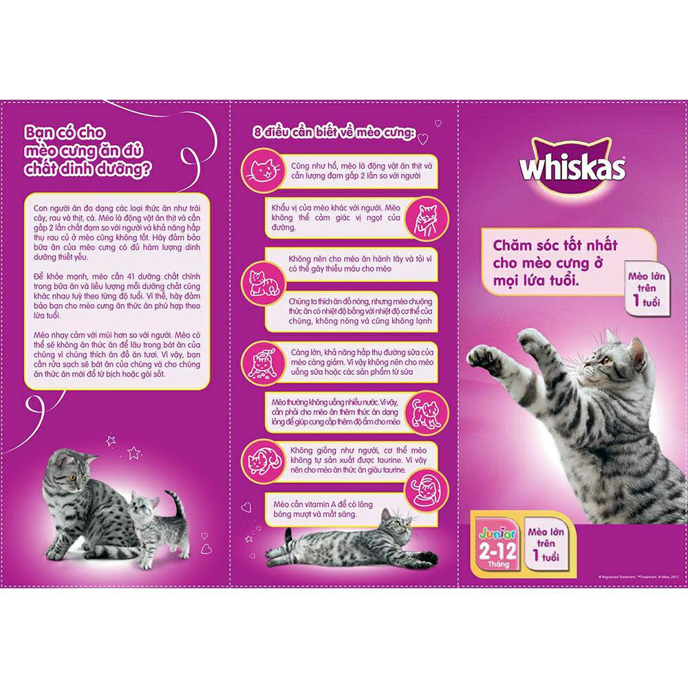 [480g] Whiskas Thức Ăn Hạt Cho Mèo vị Cá Biển