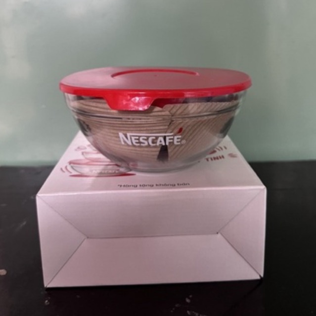 Thố thủy tinh cao cấp có nắp đậy Nescafe