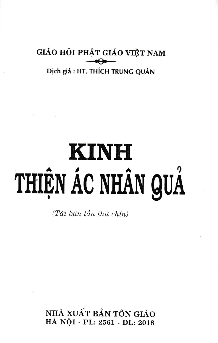 Kinh Thiện Ác Nhân Quả