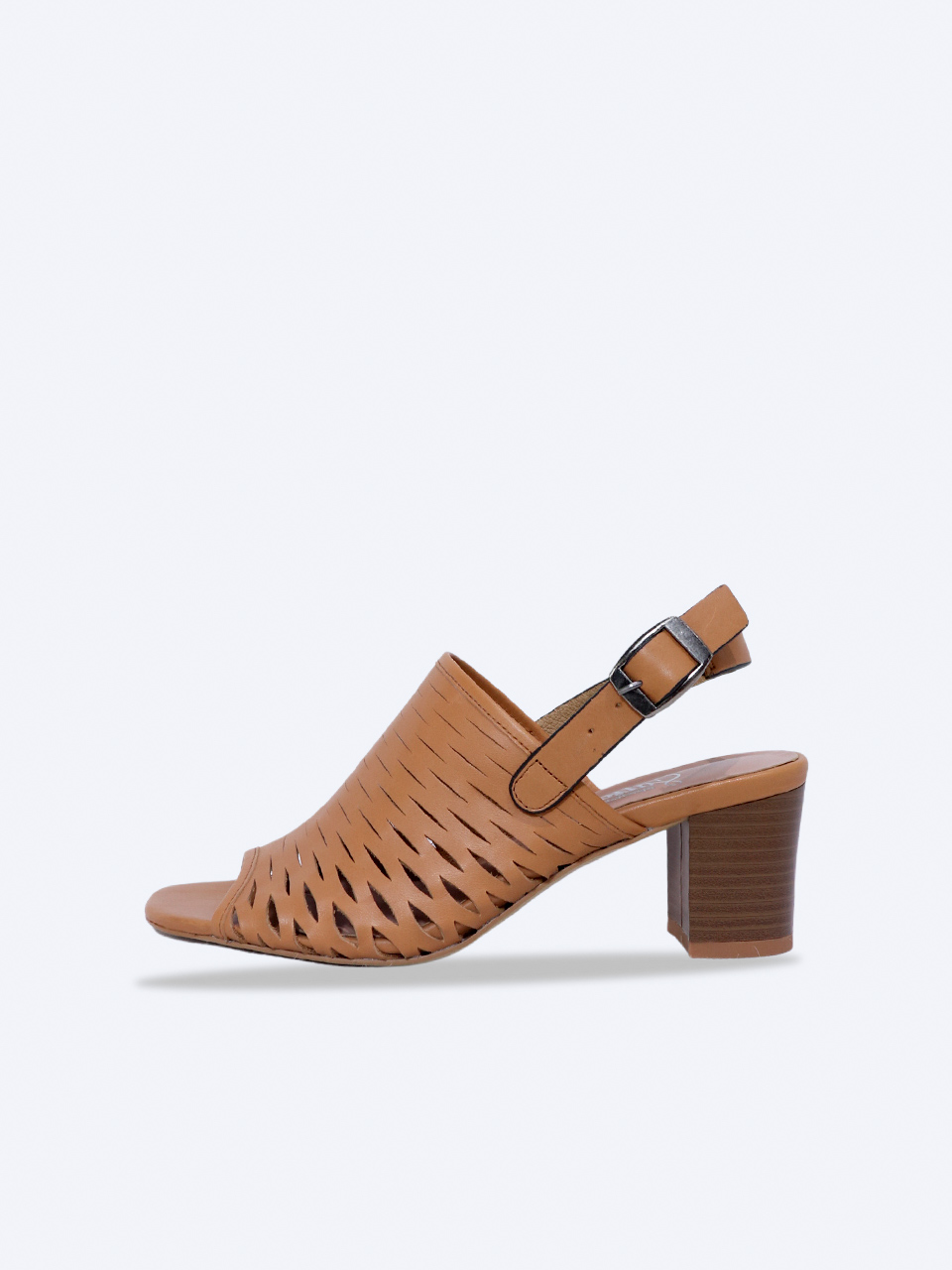Giày Sandal gót trụ 5cm da thật cắt lazer SE02- SALSA