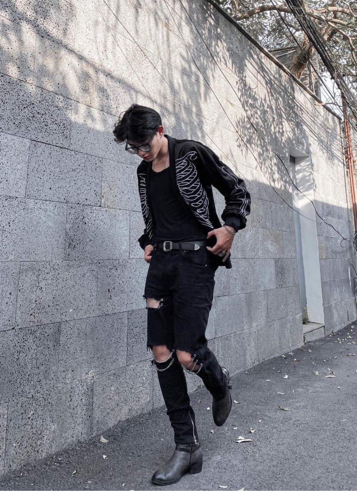 Quần jeans xích đen - Chain Black Jean