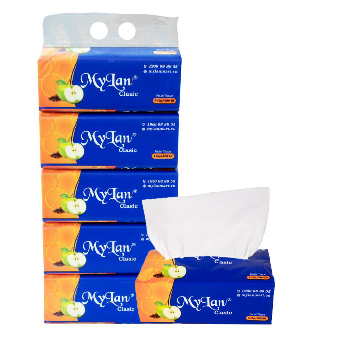Lốc 5 gói giấy rút táo xanh Mylan - giấy 3 lớp