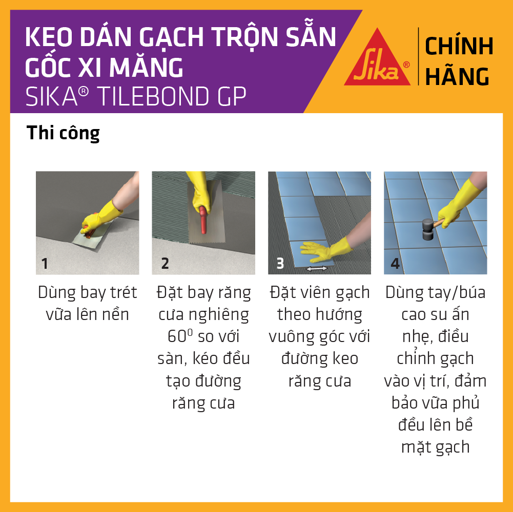 Sika - Keo dán gạch trộn sẵn Sika ® TileBond GP (bao 5 kg)