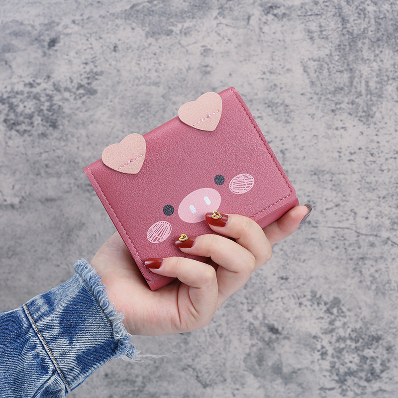 Ví da nữ mini cầm tay heo con cute VD10