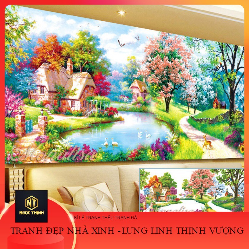 Tranh đính đá phong cảnh tuyệt đẹp Y8164 Y8165 chưa đính