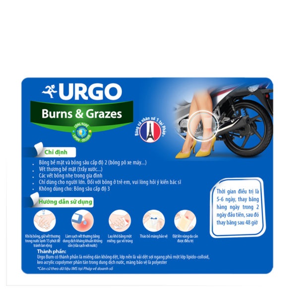 Miếng dán bỏng bô và trợt da Urgo Burns &amp; Grazes