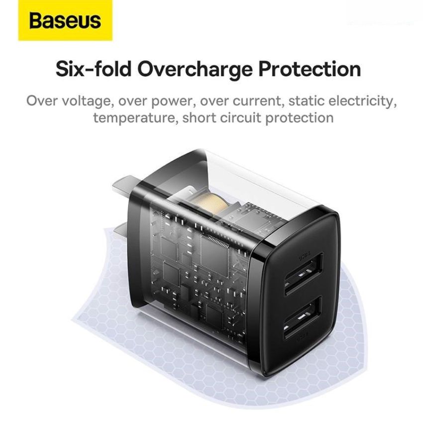 Baseus Compact Charger 2 USB Ports 10.5W Ccxj