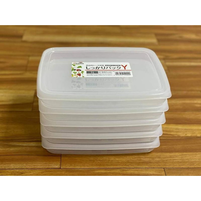 Combo 5 hộp nhựa đựng thực phẩm nắp dẻo Nakaya dung tích 1L, nhập khẩu từ Nhật Bản