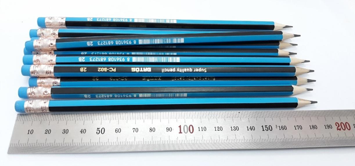 Bút chì gỗ có gôm 2B Batos Pencil PC-B02( hộp 12 cây)