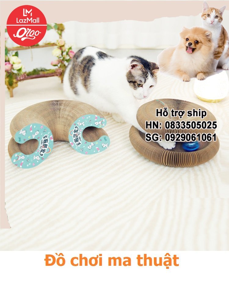 Đồ chơi cho mèo, bàn cào móng ma thuật, cattree tại chỗ, đồ chơi xoay tròn thay đổi hình dạng