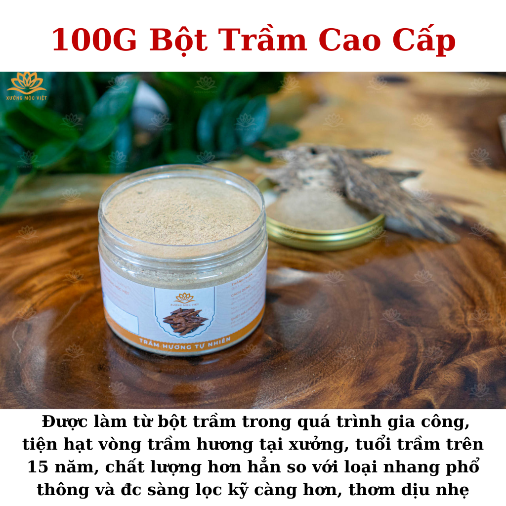 Bột Trầm Hương Xông Nhà XƯỞNG MỘC VIỆT dùng xông nhà cửa văn phòng tẩy mùi thanh lọc không khí thiền định trà đạo