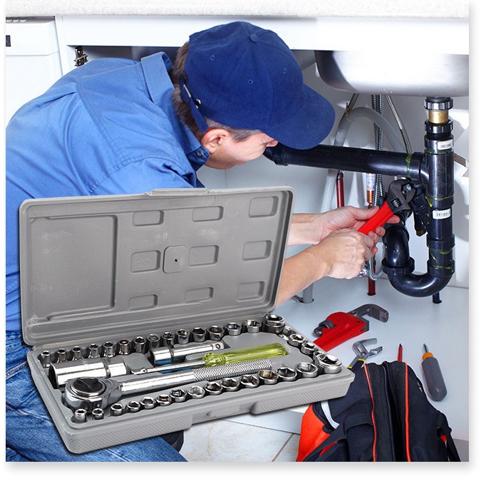 Dụng cụ tháo ráp bộ đồ nghề 40 món chuyên dùng sửa xe các loại.