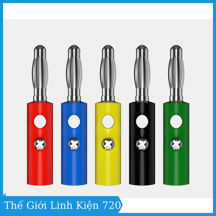 Đầu jack bắp chuối đực 4mm cao cấp nhiều màu (1 cái) tùy chọn