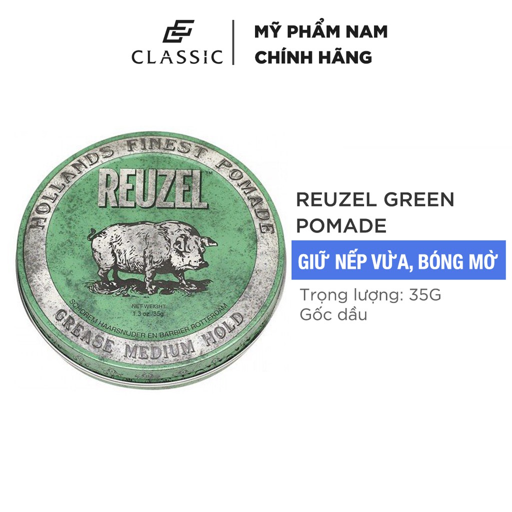 Sáp Vuốt Tóc Reuzel Green Pomade 35g