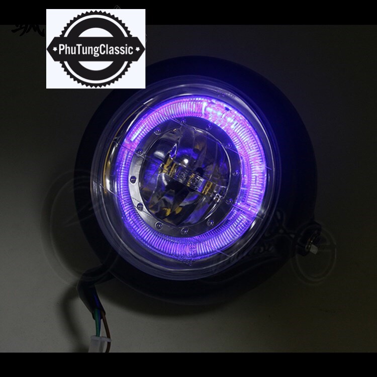 Pha Led kiểu dáng SU GN125, độ các dòng xe classic, cafe racer...