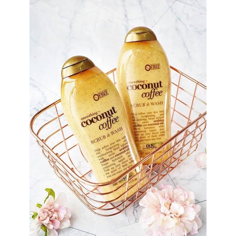 Sữa tắm tẩy tế bào chết coconut coffe 577ml của mỹ