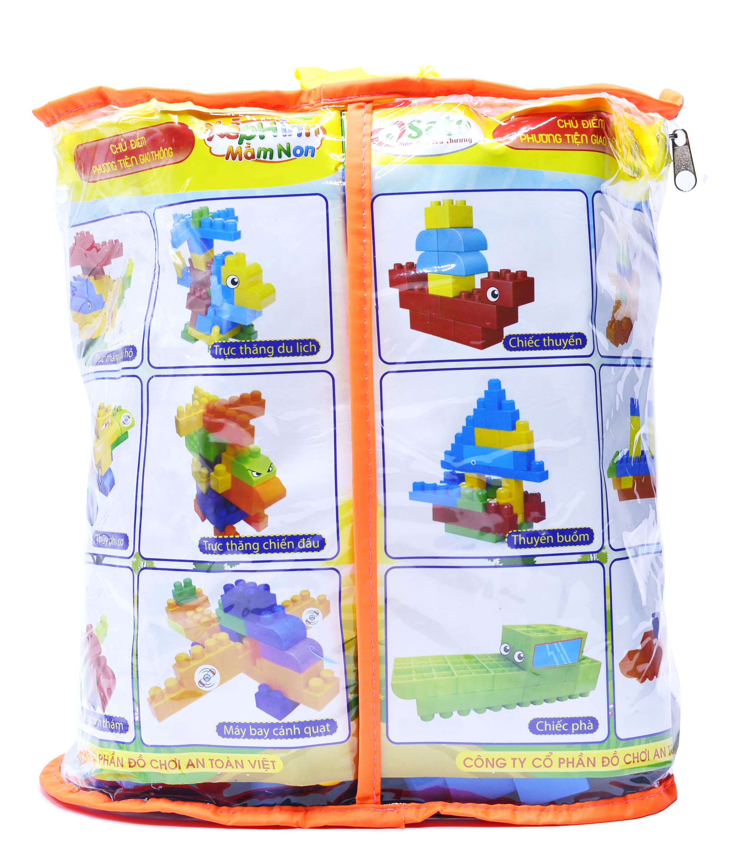 Bộ Xếp Hình Mầm Non 46 chi tiết phiên bản Du lịch bốn phương - Nhựa an toàn Việt Nam