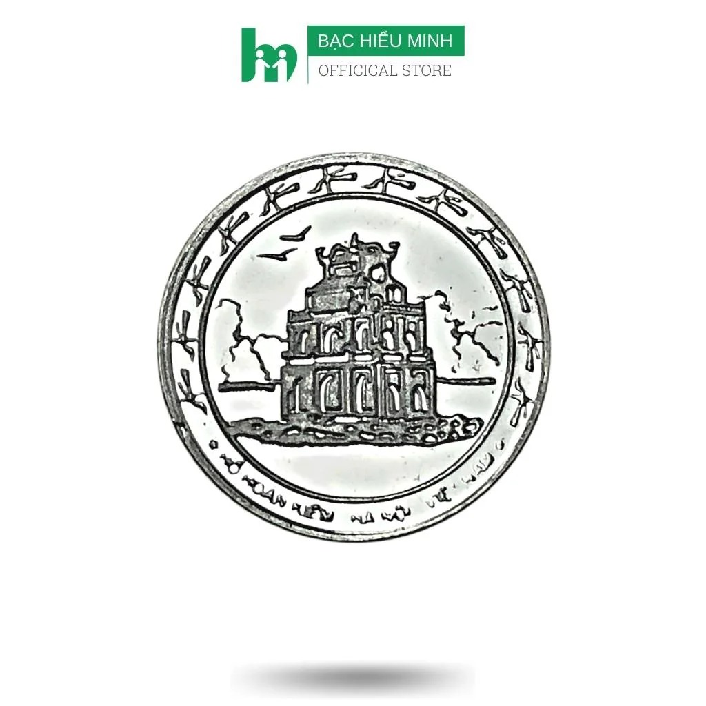 Đồng xu đánh gió bạc ta s999 hình tháp rùa hồ gươm loại to bạc hiểu minh xdg6s