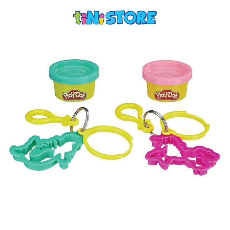 Đồ chơi Hasbro hộp đất nặn móc khóa khủng long và cá mập Play Doh E5000
