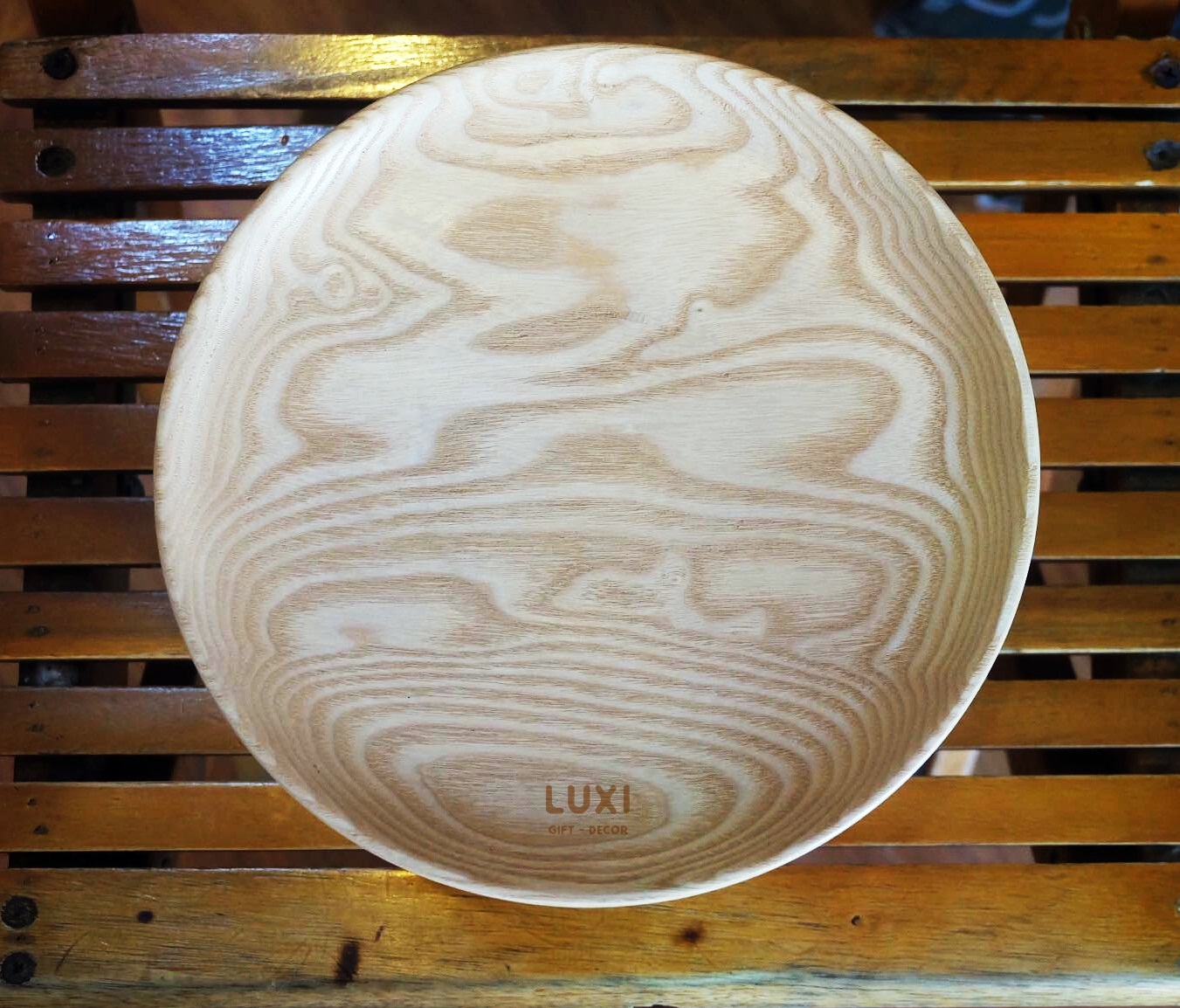 Khay gỗ dĩa tròn (decor 09) - LUXI decor