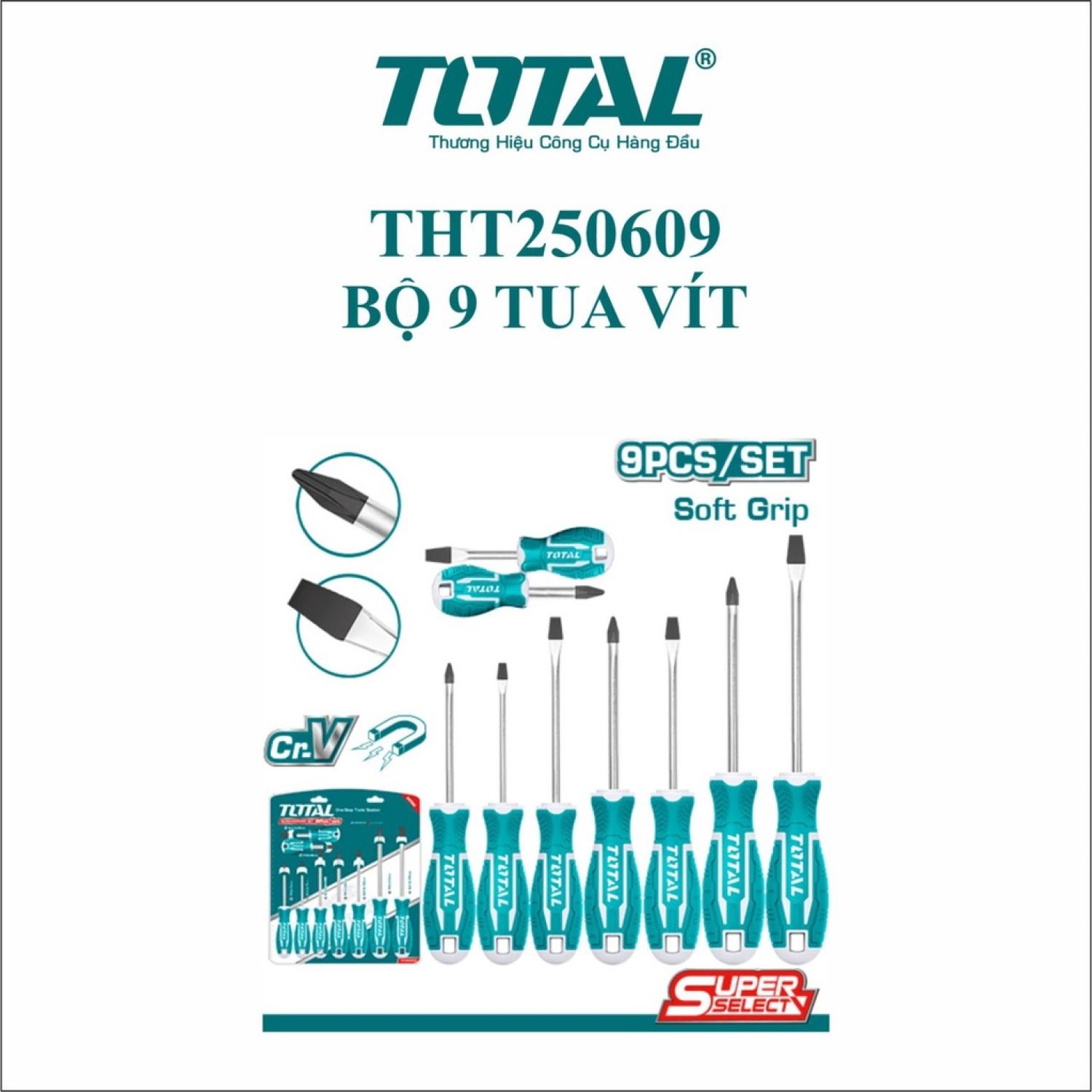 Bộ 9 tua vít dẹp & bake THT250609