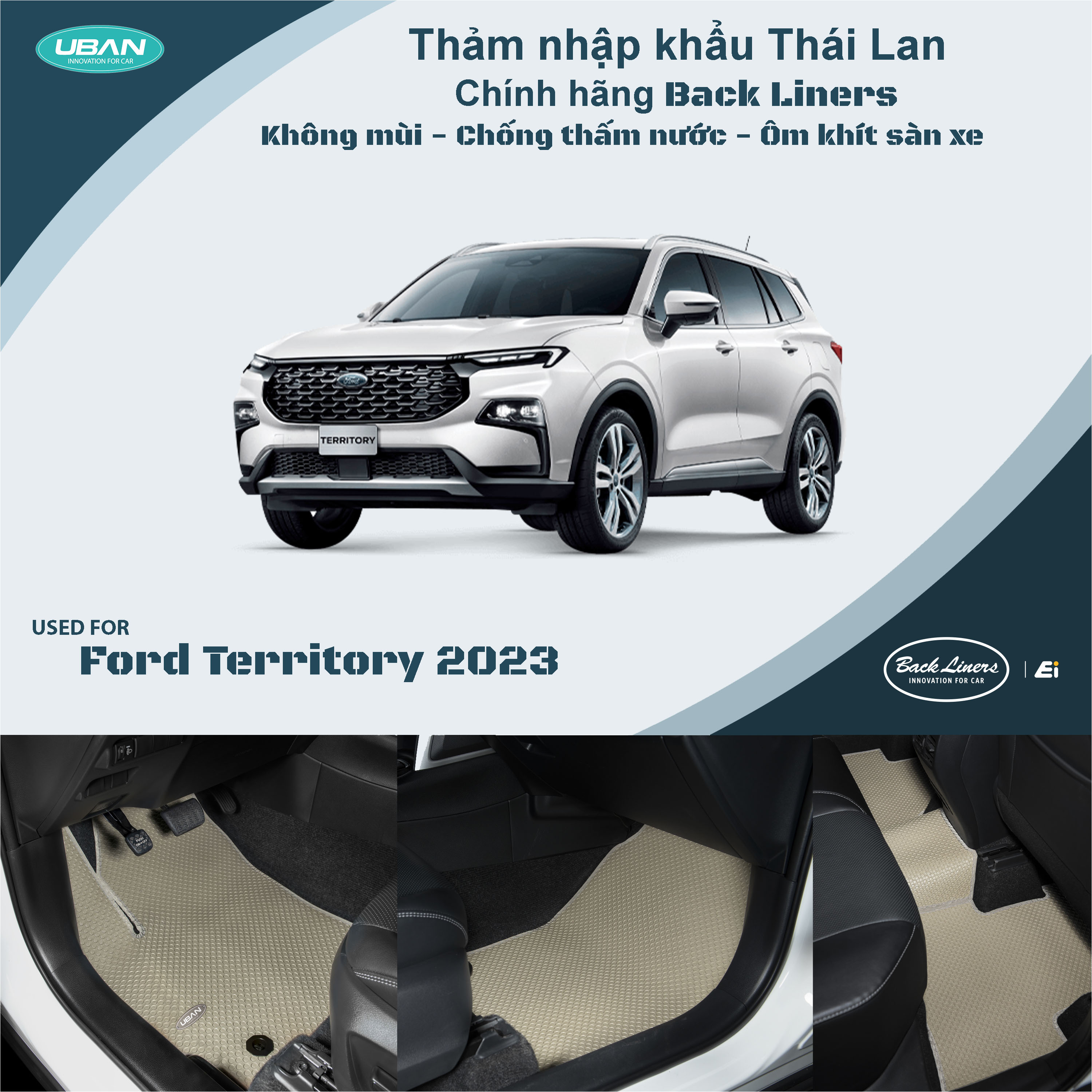 Thảm lót sàn ô tô UBAN xe Ford Territory 2023 - Nhập khẩu Thái Lan