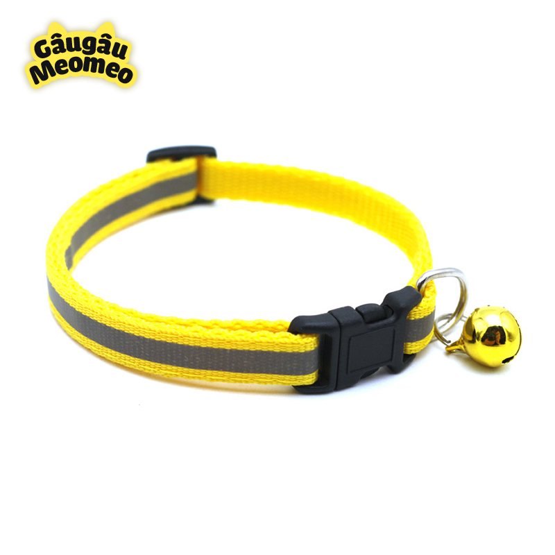 Vòng cổ chó mèo phản quang có chuông (Dài: 20-35cm; rộng: 1cm)