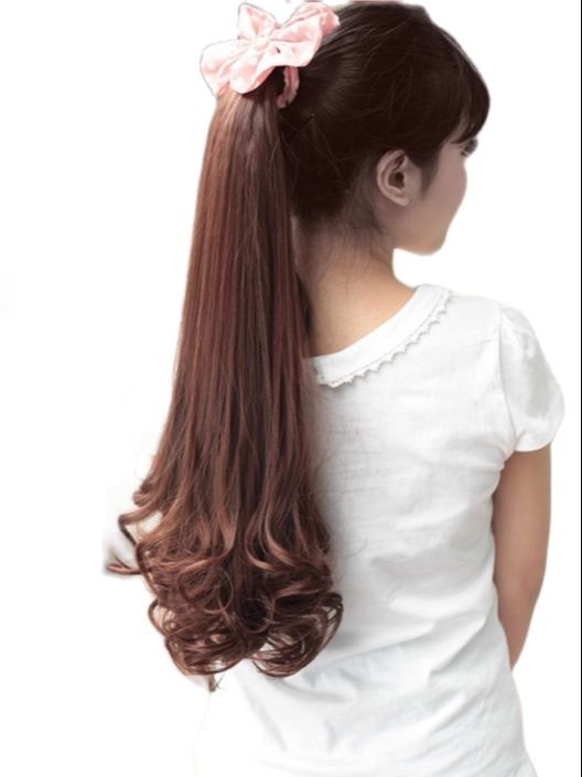 Tóc giả cột - tóc buộc xoăn đuôi 55cm