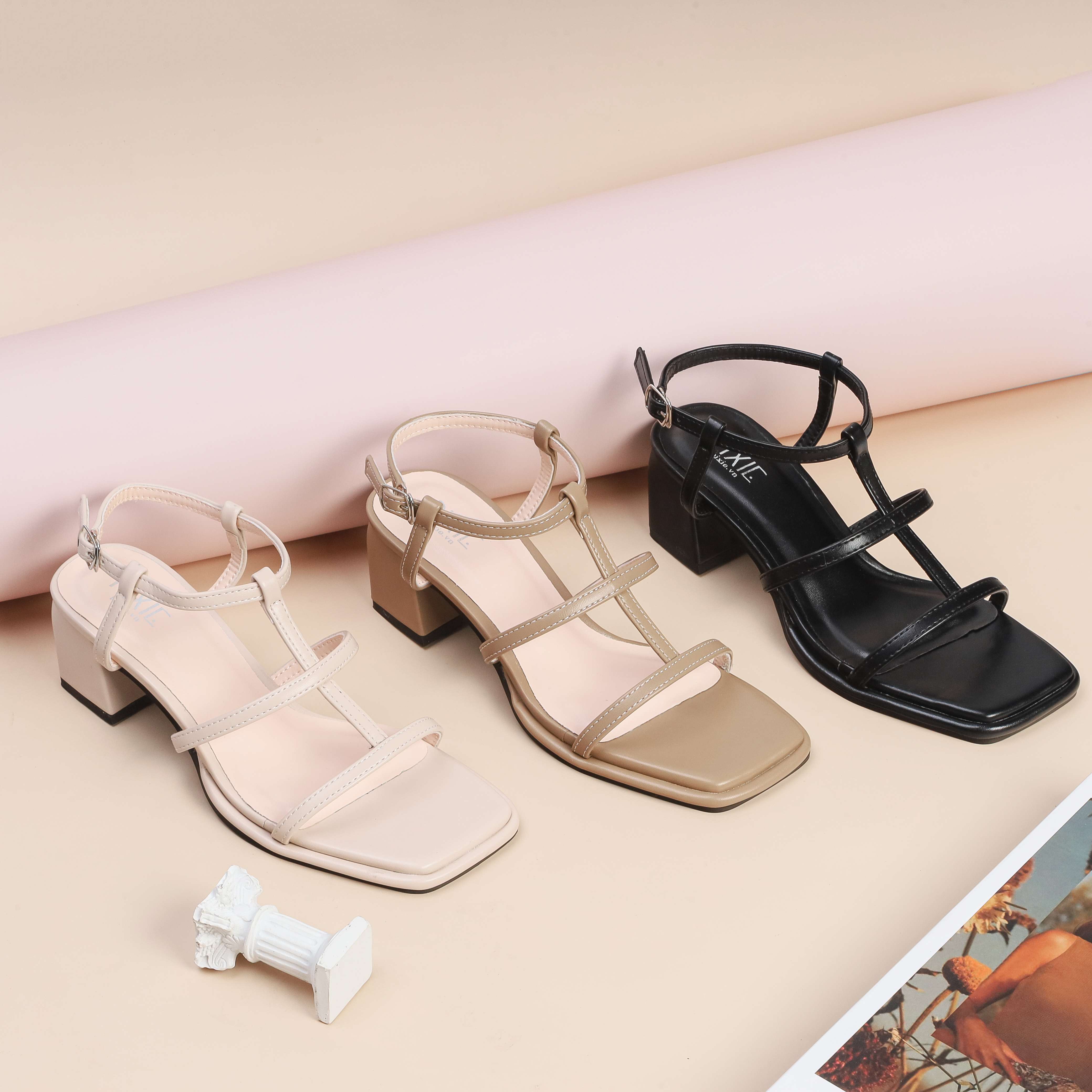 Giày Sandal Cao Gót 5cm Quai Mảnh Pixie H098